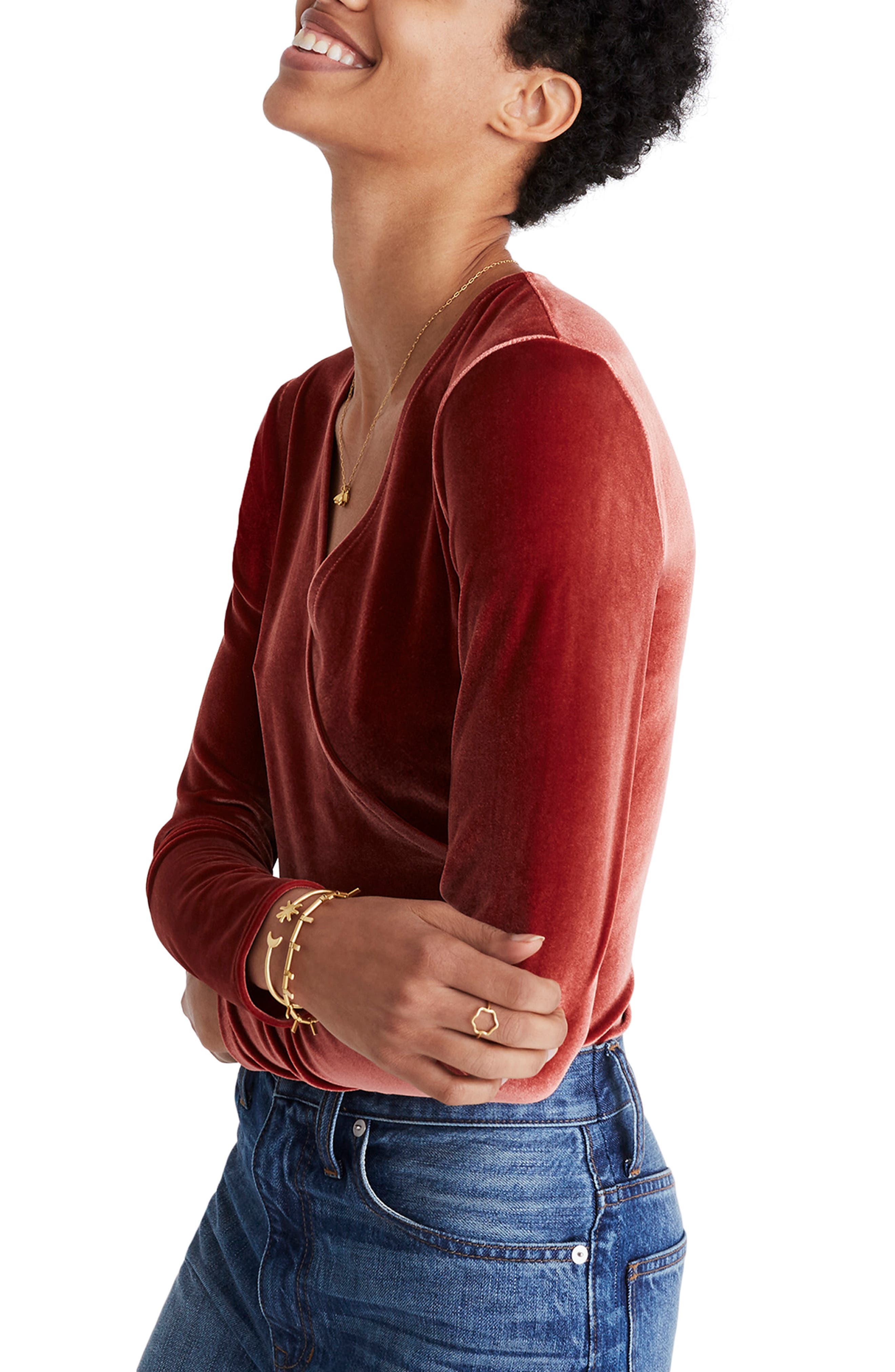 madewell velvet bodysuit