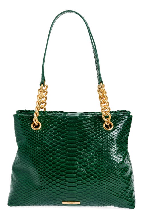 Kurt Geiger London Kensington Croc Embossed Leather Tote In Dark Green