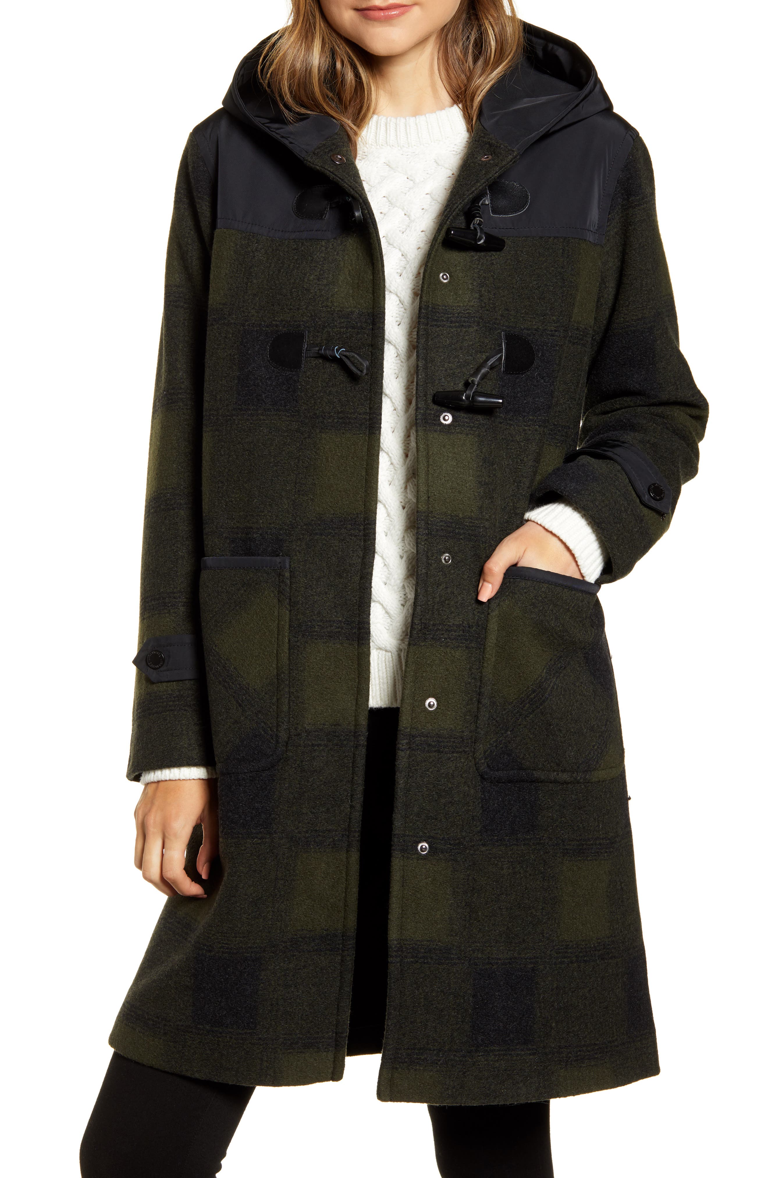 Marc New York Textured Wool Duffle Coat 2024 leynir.is