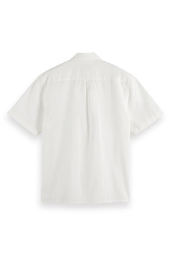 Shop Scotch & Soda Pintuck Detail Short Sleeve Button-up Shirt In Bright White