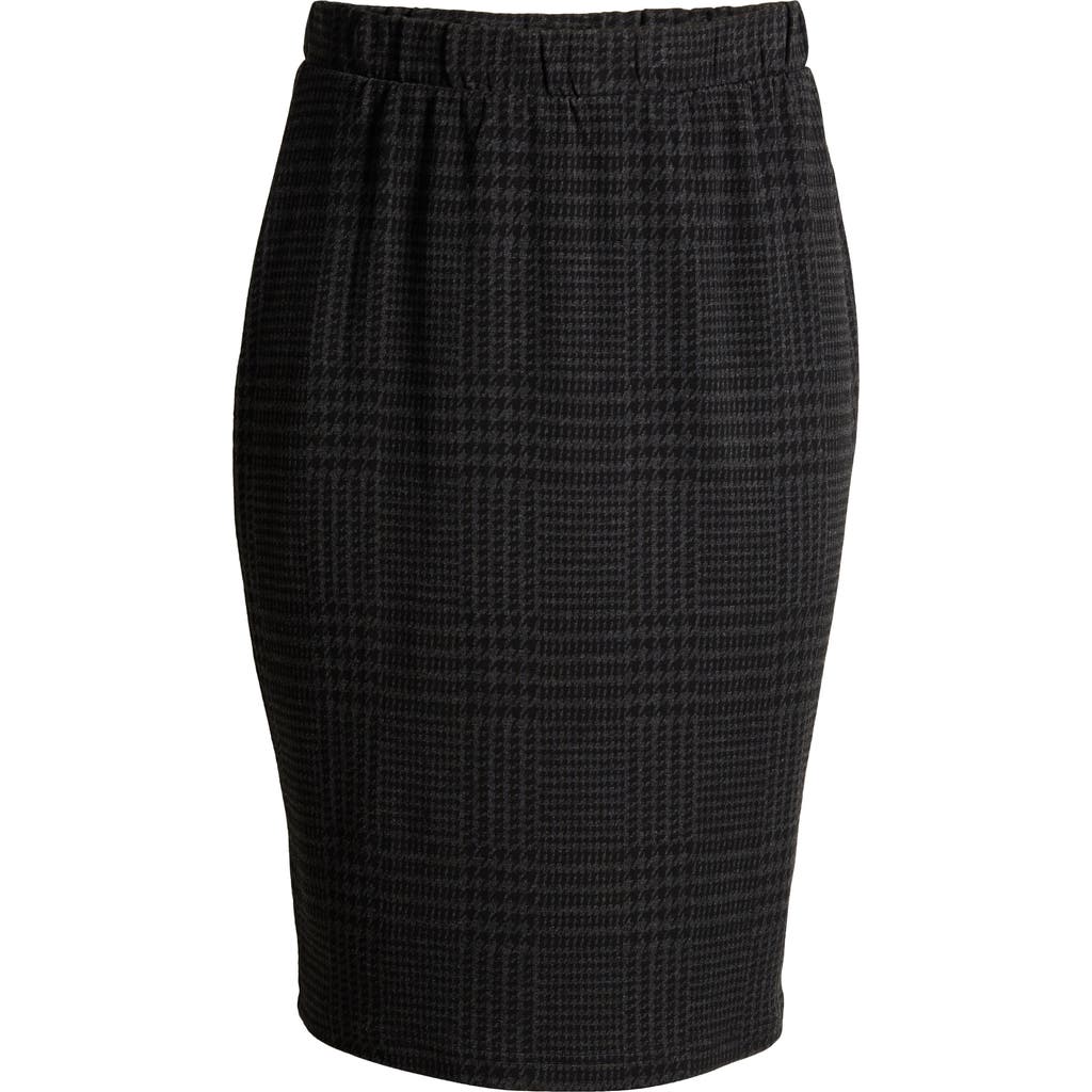 Universal Standard Danube Stretch Ponte Skirt In Charcoal Houndstooth