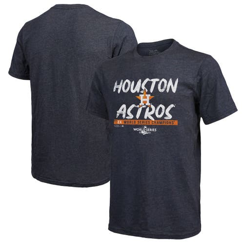 Men's Majestic Threads Navy Houston Astros 2022 World Series Champions Still Here Tri-Blend T-Shirt