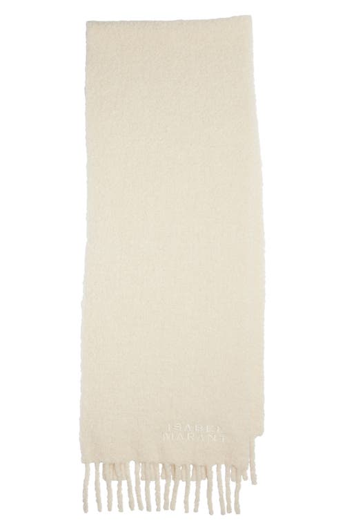 Shop Isabel Marant Fouzy Alpaca Blend Bouclette Scarf In Ecru