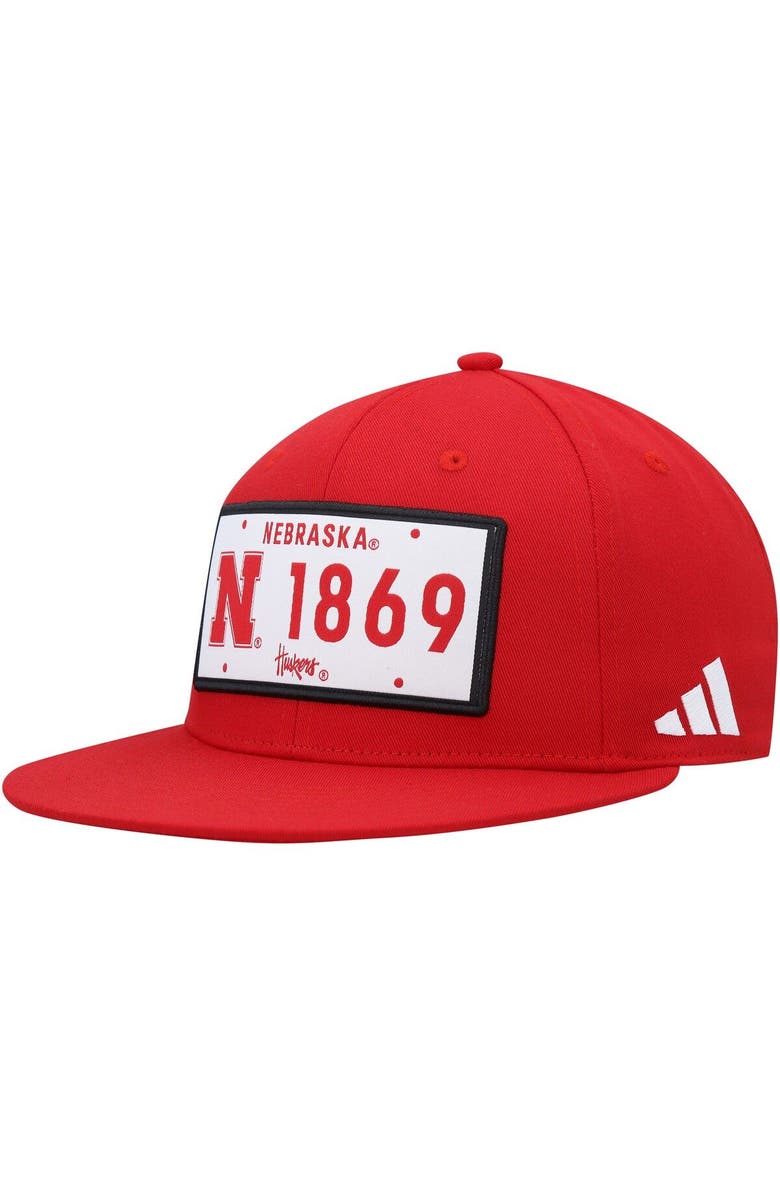 adidas Men's adidas Scarlet Nebraska Huskers Established Snapback Hat, Main, color,