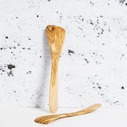 Shop Gharyan Stoneware Olive Wood Large Spatula In Natural