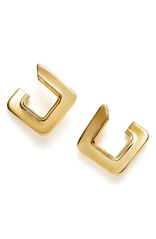 Missoma Square Huggie Hoop Earrings in Gold