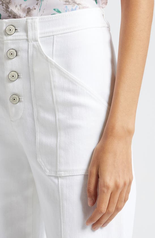 Cinq À Sept Women's Benji Twill Cotton-blend Cuffed Flare Pants In White