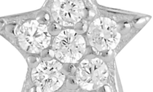 Glaze Jewelry Cz Dangle Huggie Hoop Earrings Set In Silver