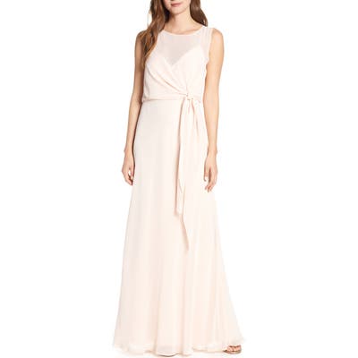Jenny Yoo Chiffon Overlay Evening Dress