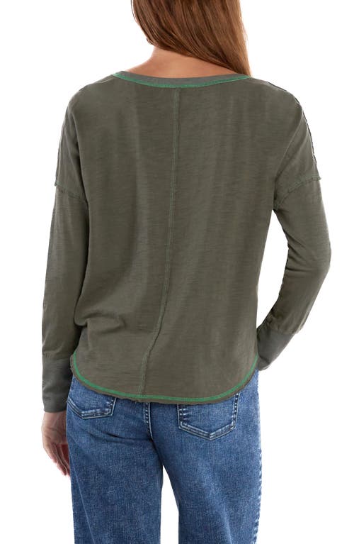 Billy T Parker Cotton Henley In Army