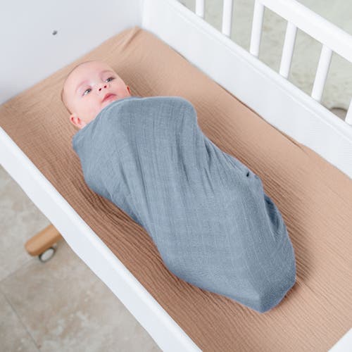 Comfy Cubs Muslin Swaddle Blanket, 1 Pack In Pacific Blue
