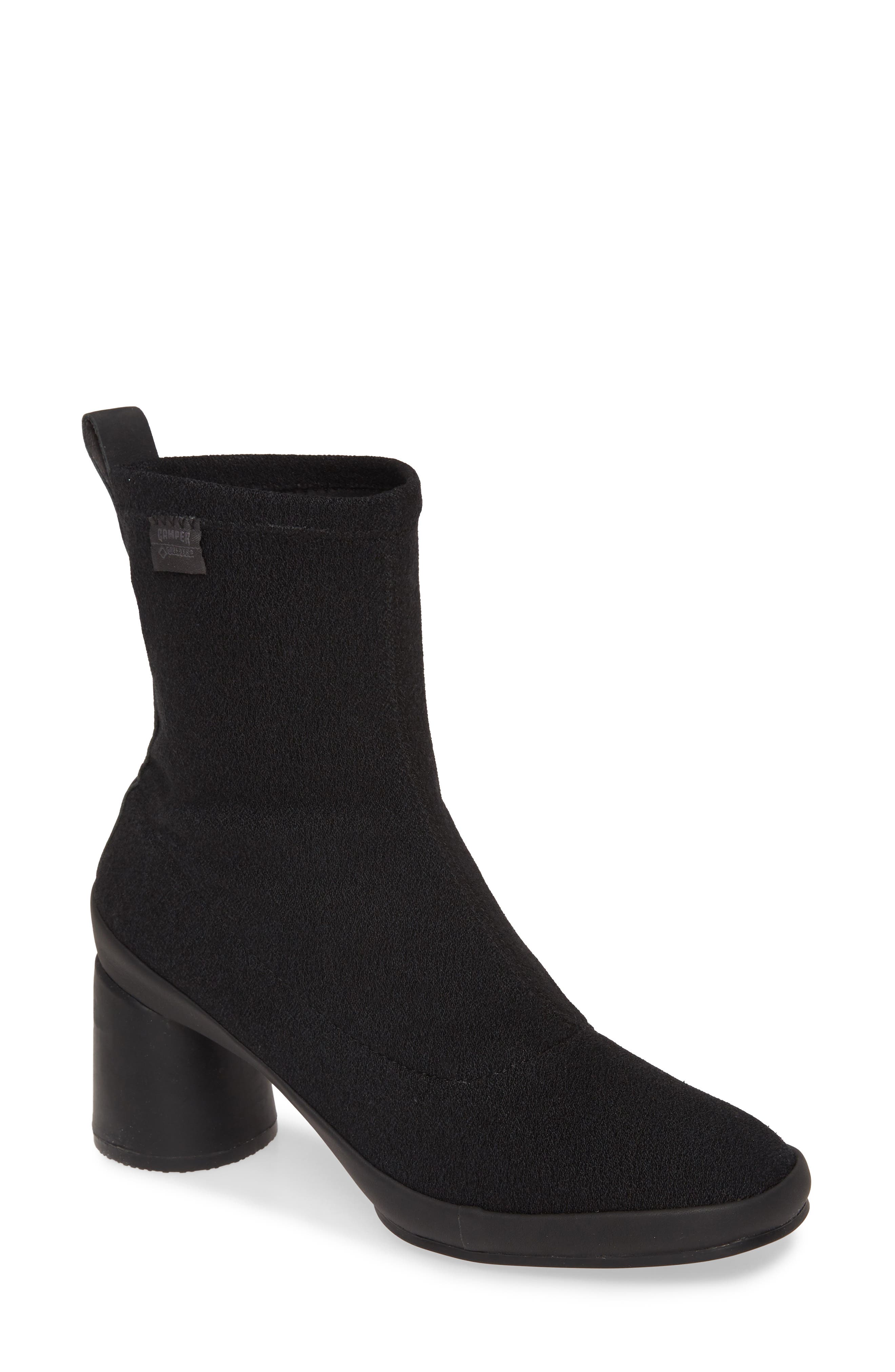 Camper Upright Column Heel Bootie, Black
