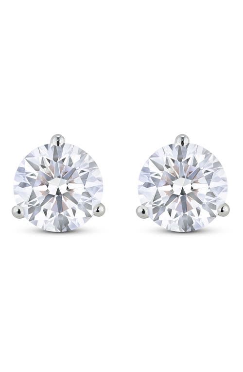 Round Lab Grown Diamond Stud Earrings in 4.0Ctw White Gold
