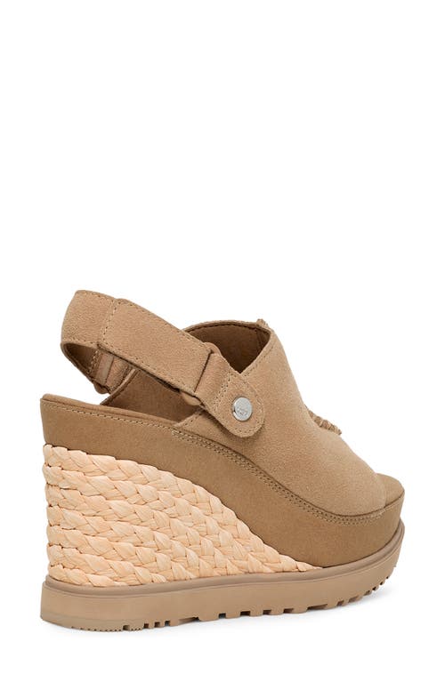 Ugg Abbot Wedge Slingback Sandal In Sand