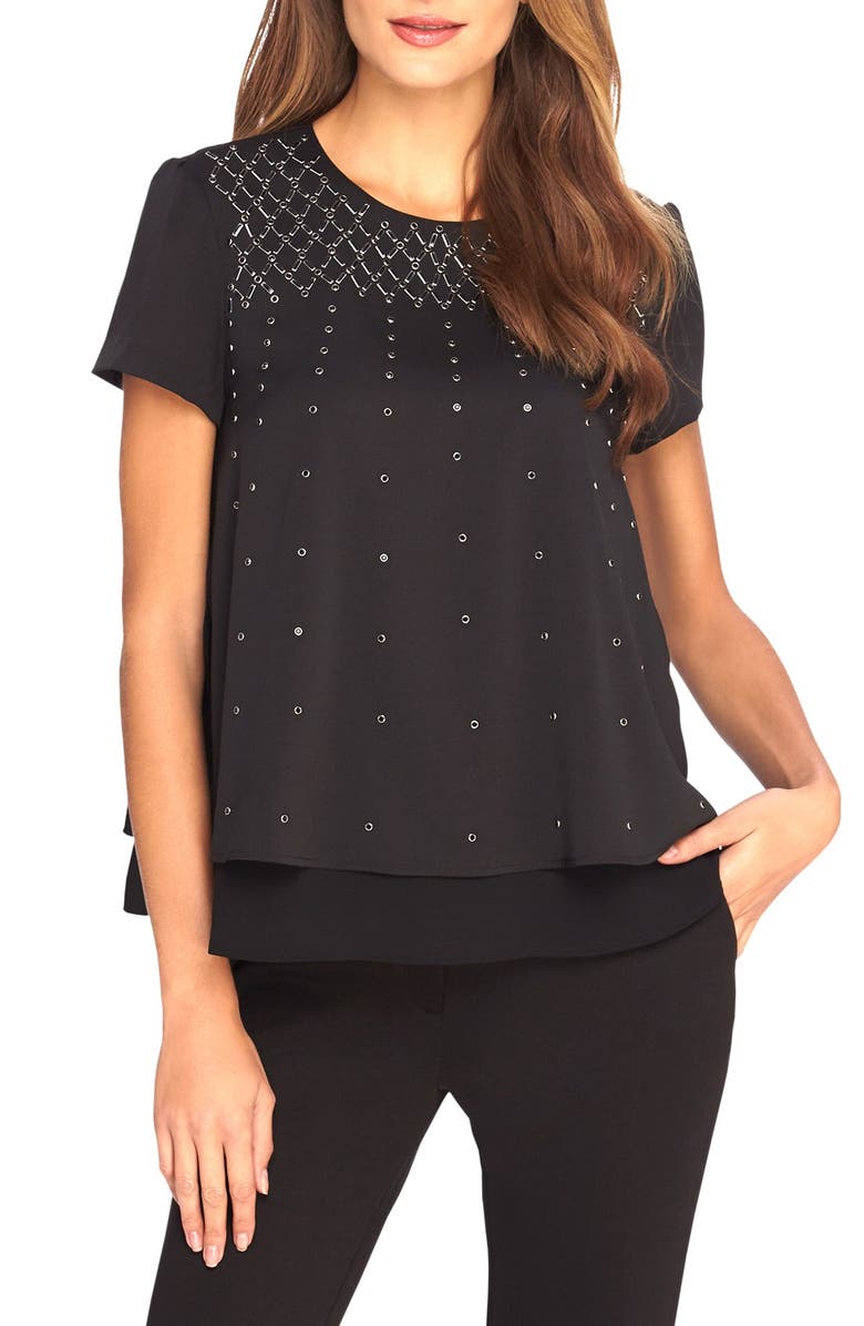 Catherine Catherine Malandrino 'Ree' Embellished Layer Look Top | Nordstrom