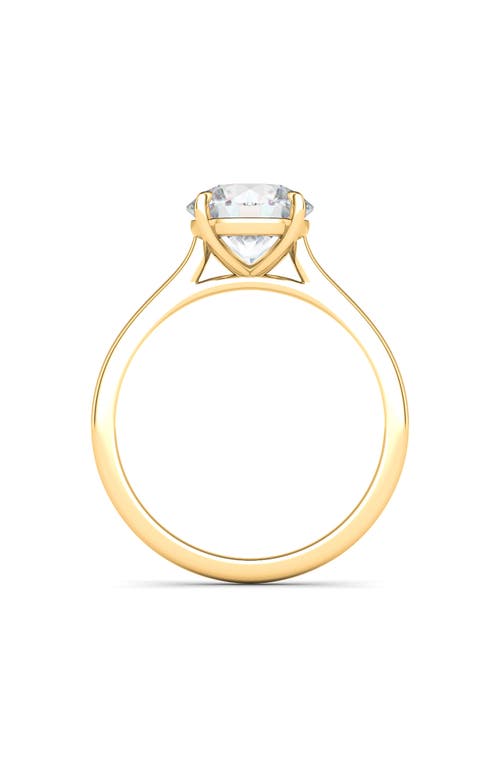 Hautecarat Round Brilliant Cut Lab Created Diamond Ring In 2.50 Ctw 18k Yellow Gold