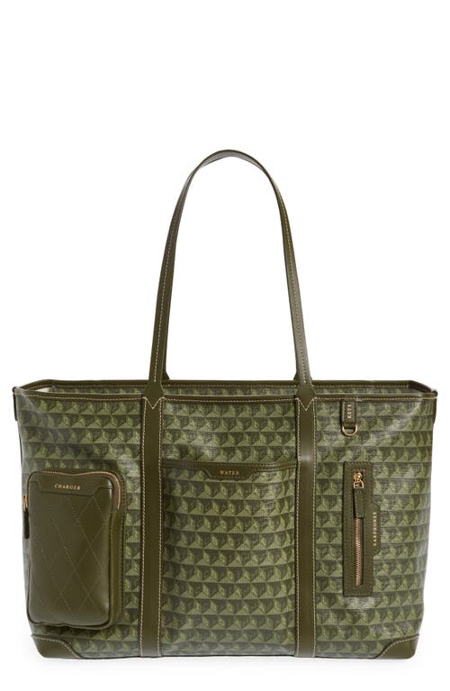 Shop Anya Hindmarch I Am A Plastic Bag Recycled Coated Canvas Tote In Fern/olive