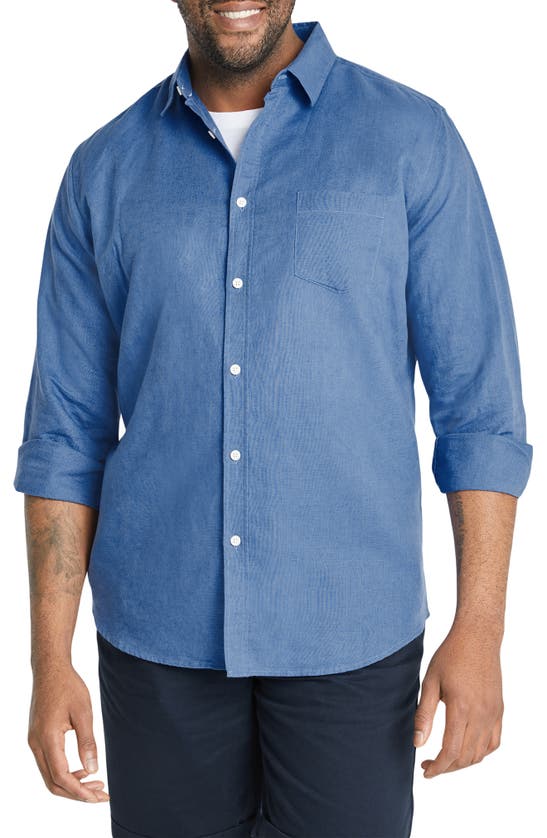 Shop Johnny Bigg Anders Linen & Cotton Button-up Shirt In Azure