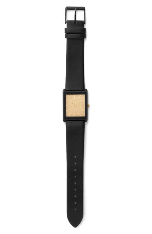 Breda Virgil Leather Strap Watch, 26mm In Black/black/gold