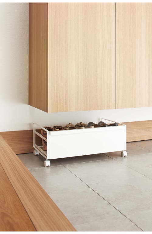 Yamazaki Rolling Shoe Rack In White