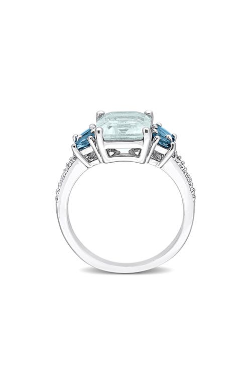 Delmar Aquamarine, London Blue Topaz & Diamond Ring In Blue
