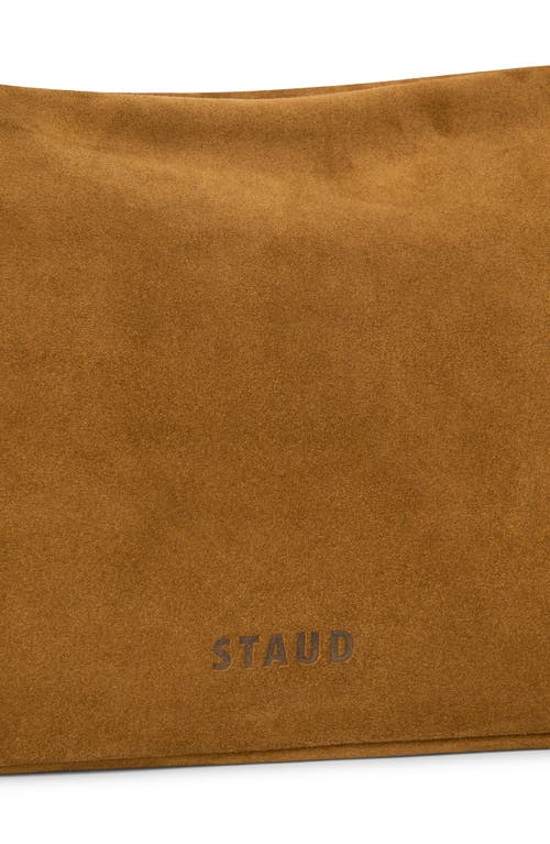 Shop Staud Wally Suede Shoulder Bag In Tan