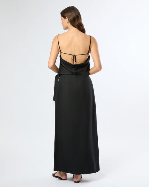 Shop Onia Air Linen Maxi Wrap Skirt In Black