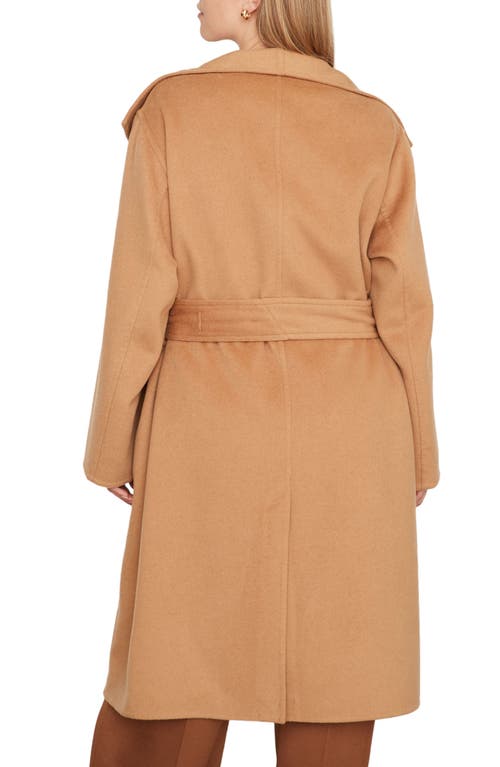 Vince Belted Single-breasted Coat In Almond