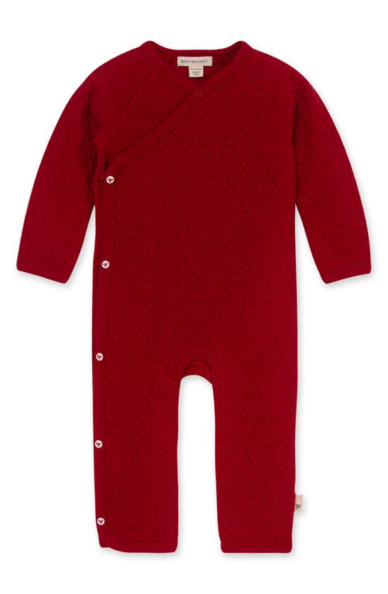 Burt's Bees Baby Babies' Bee Wrap Organic Cotton Quilted Jumpsuit In Cardinal
