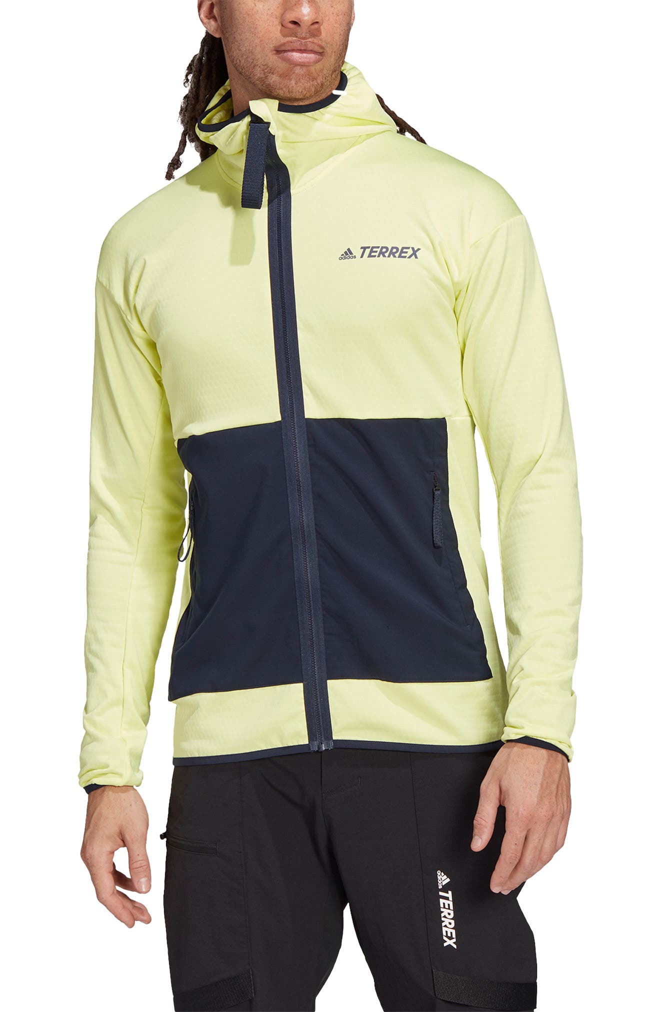 yellow hiking jacket