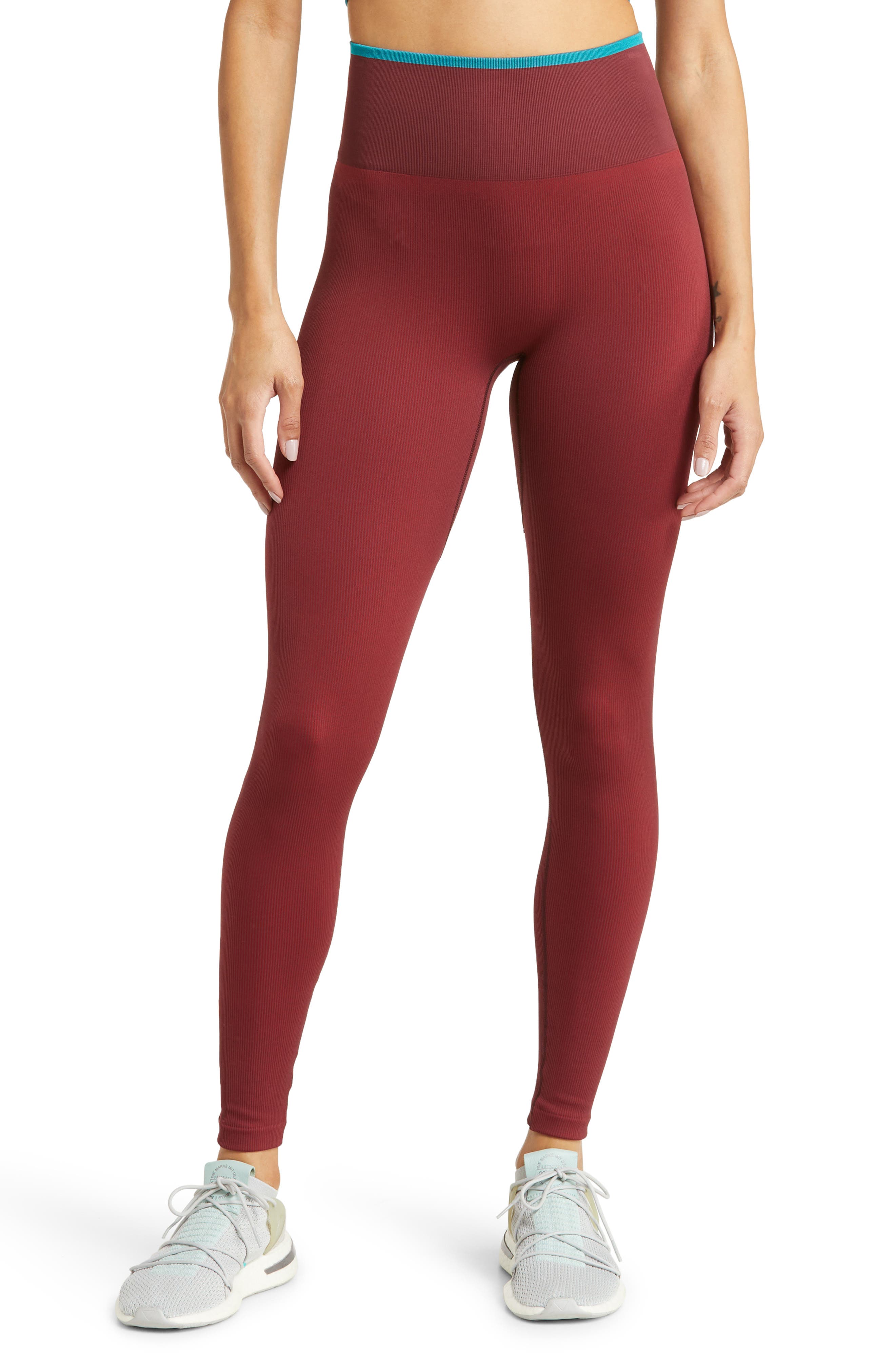 Burgundy Leggings Workout
