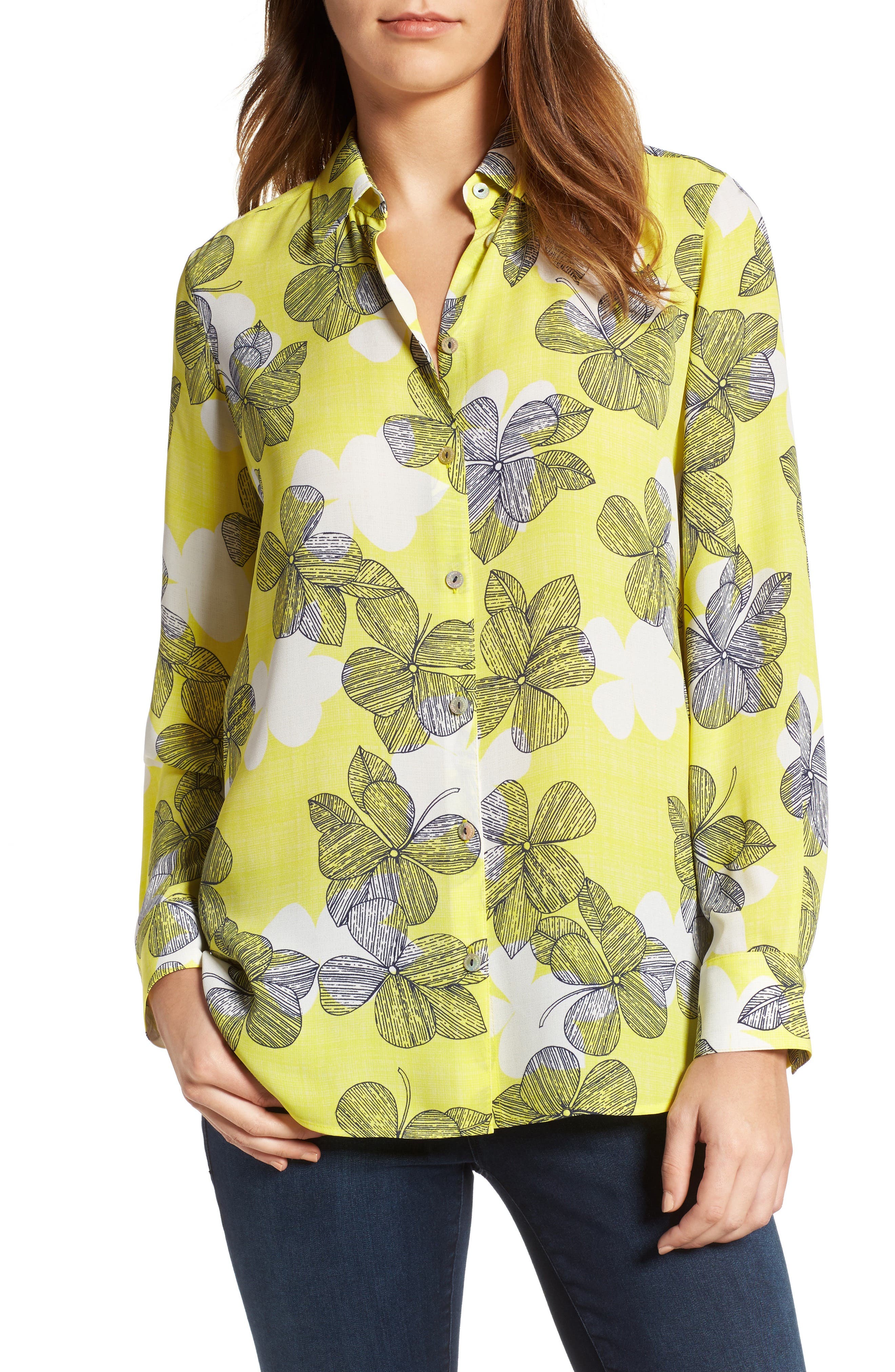 Foxcroft Citrine Floral Blouse Nordstrom