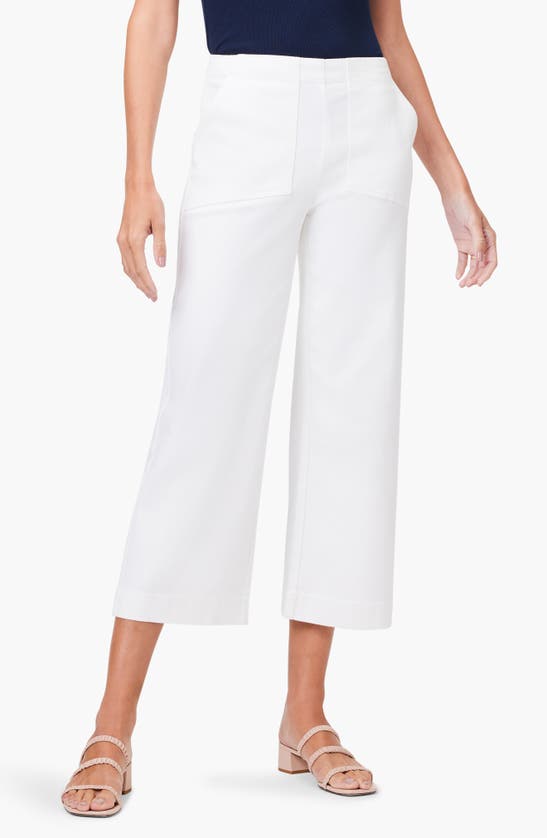 Shop Nic + Zoe Nic+zoe Rumba Park Wide Leg Crop Organic Linen Blend Pants In Paper White