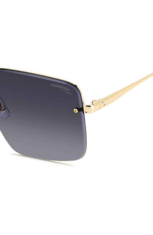Carrera Eyewear 61mm Rimless Rectangular Sunglasses In Gold Black/brown Blsp