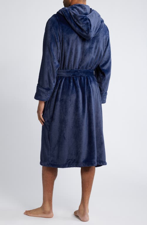 Nordstrom Fleece Hooded Robe In Navy Peacoat