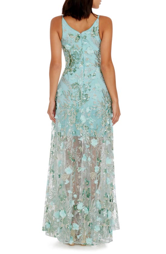 DRESS THE POPULATION DRESS THE POPULATION SIDNEY BEADED FLORAL APPLIQUÉ GOWN