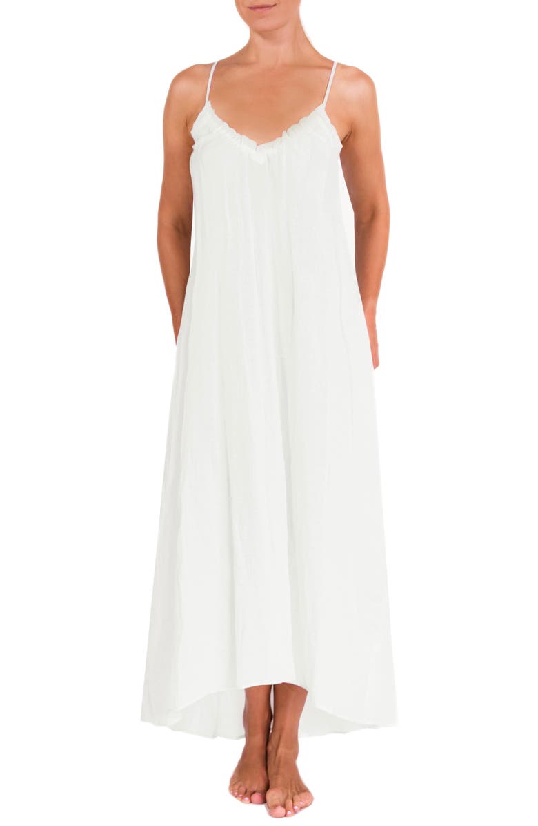 EVERYDAY RITUAL Ruffle Nightgown, Main, color, White