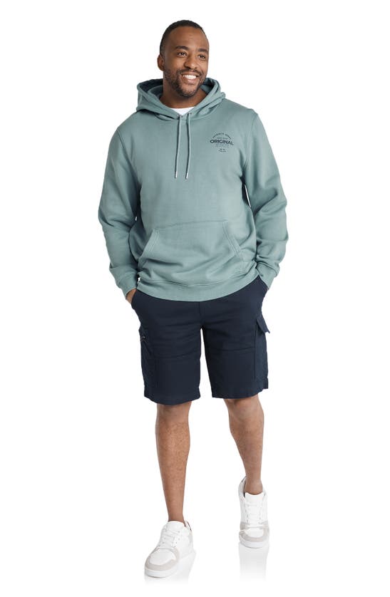 Shop Johnny Bigg Original State Cotton & Recycled Polyester Graphic Hoodie In Duck Egg