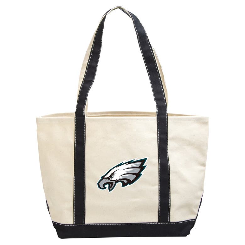 Shop Logo Brands Philadelphia Eagles Canvas Tote Bag In Cream