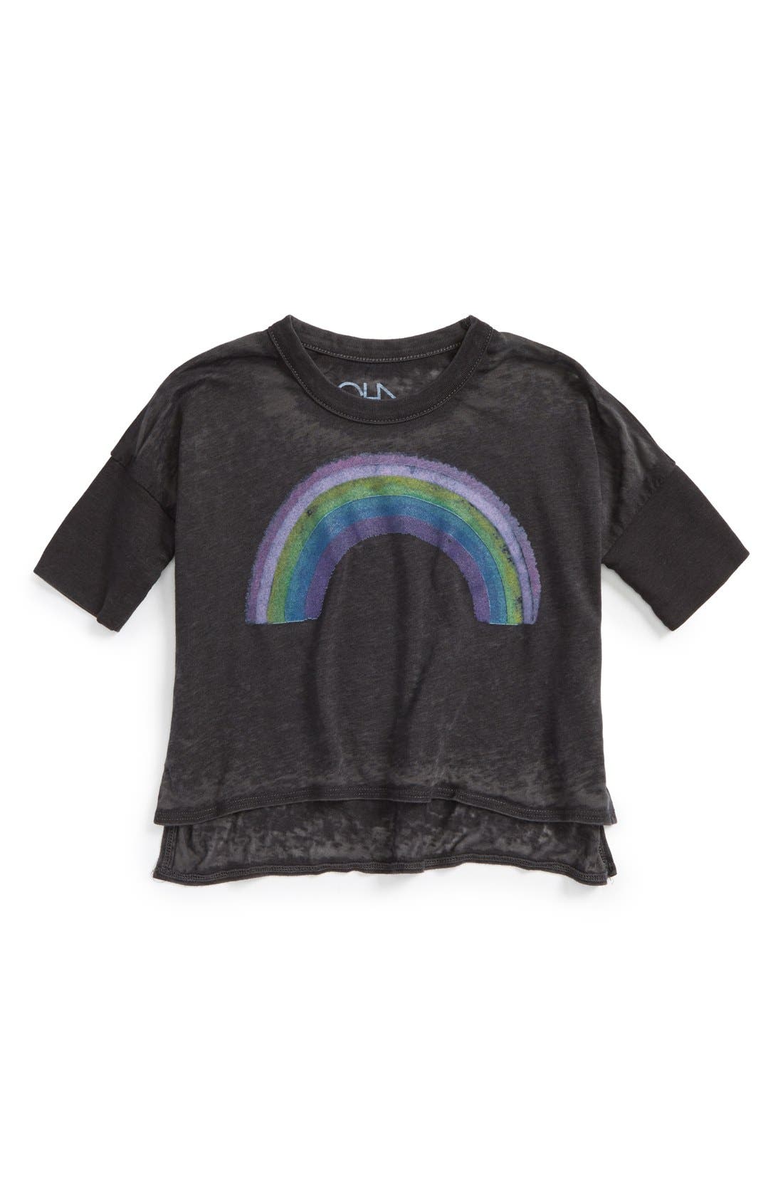 Chaser 'Chasing Rainbows' Graphic Dolman Sleeve Tee (Toddler Girls