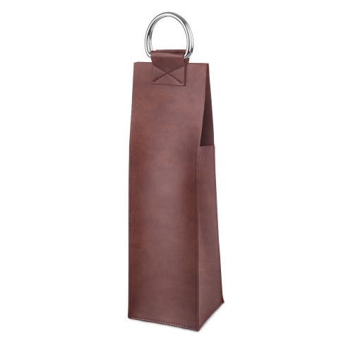 Viski Brown Single-bottle Wine Tote In Brown