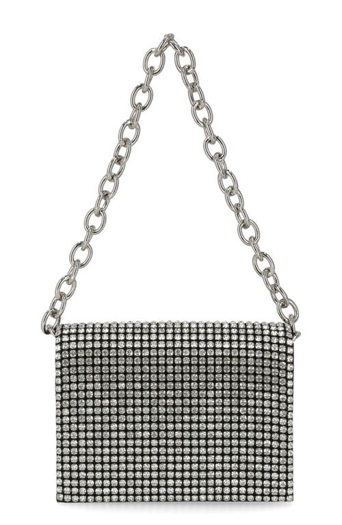 Jessica Mcclintock Crystal Embellished Shoulder Bag In Black/silver