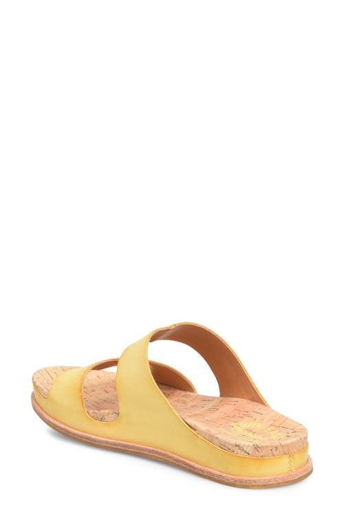 Kork-ease Tutsi Slide Sandal In Yellow Leather