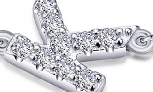Shop Lafonn Simulated Diamond Pavé Initial Bracelet In Silver/white K