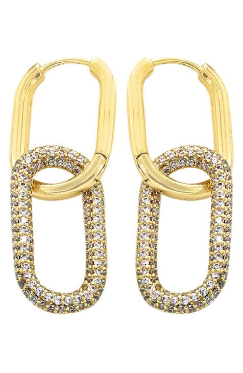 Crystal Pavé Chain Link Drop Earrings