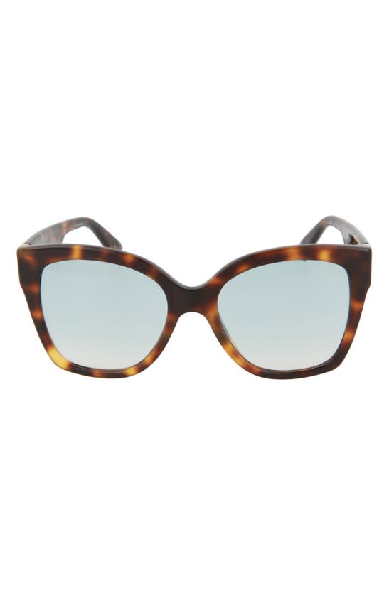 Gucci 54mm Square Sunglasses In Havana Gold Blue