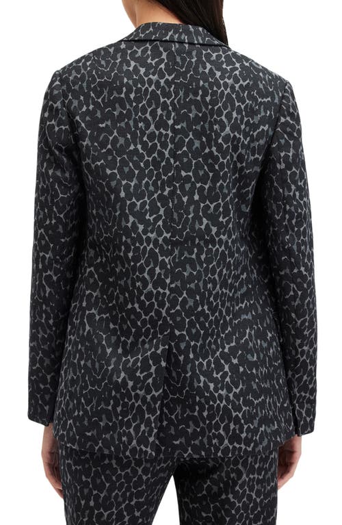 Shop Allsaints Aurora Animal Print Blazer In Leopard Grey/black