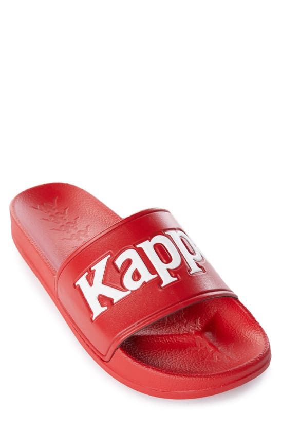 Kappa 222 Banda Adam 9 Logo Slide Sandals In Red White