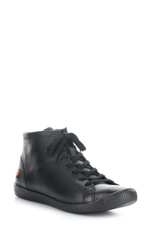 Ibbi Lace-Up Sneaker in 022 Black Supple Leather