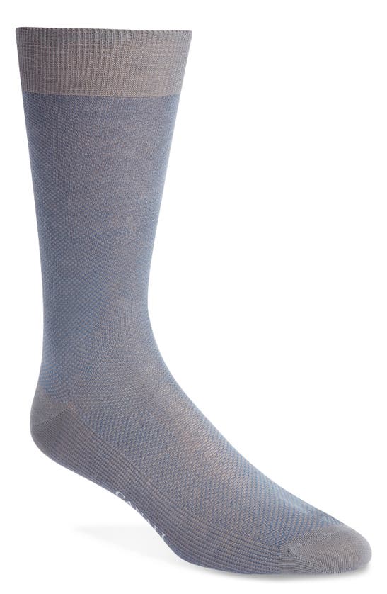 Canali Micropattern Dress Socks In Blue